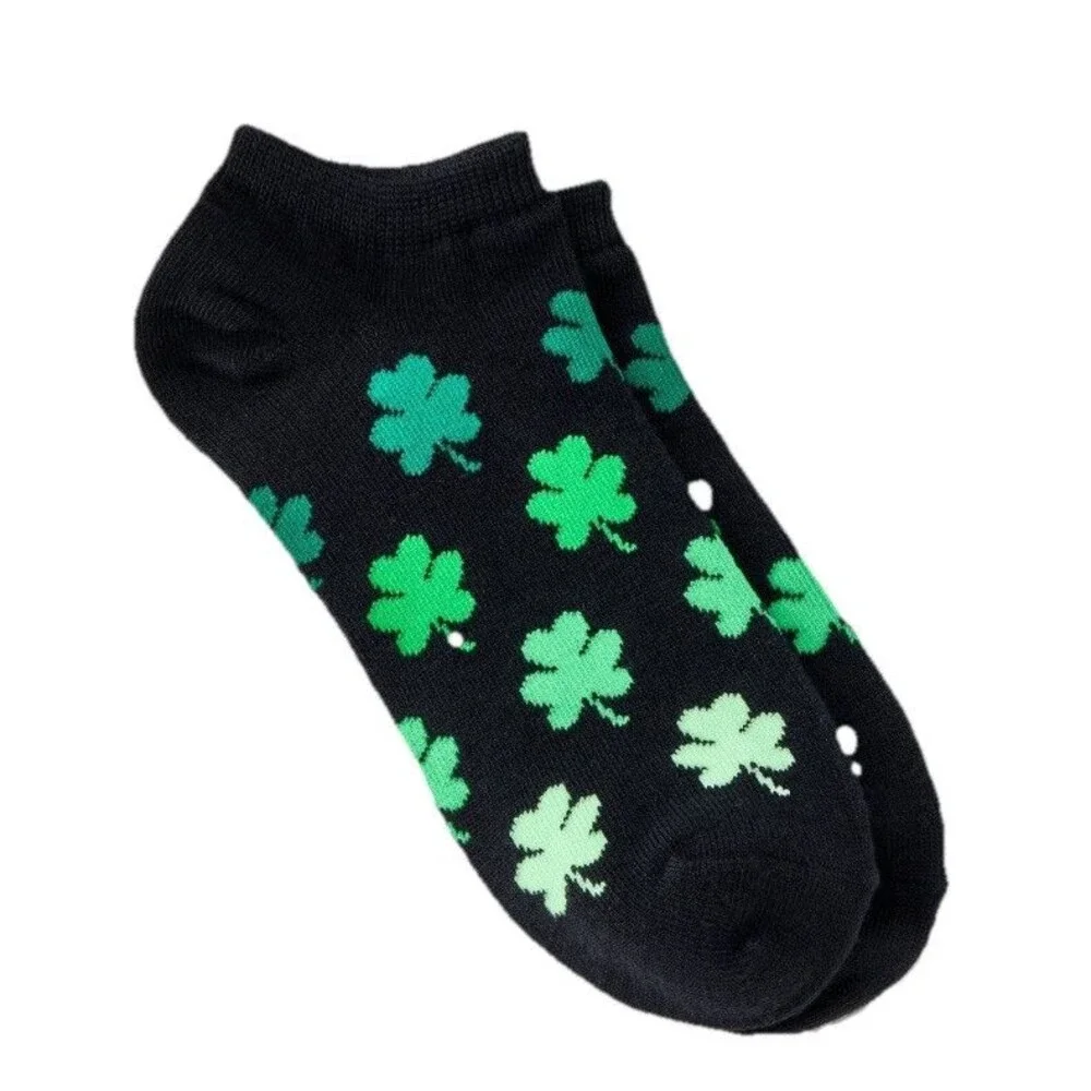 Set of 2 St Patrick’s Day Low Cut Gradient Shamrock Green Socks For Women NEW!